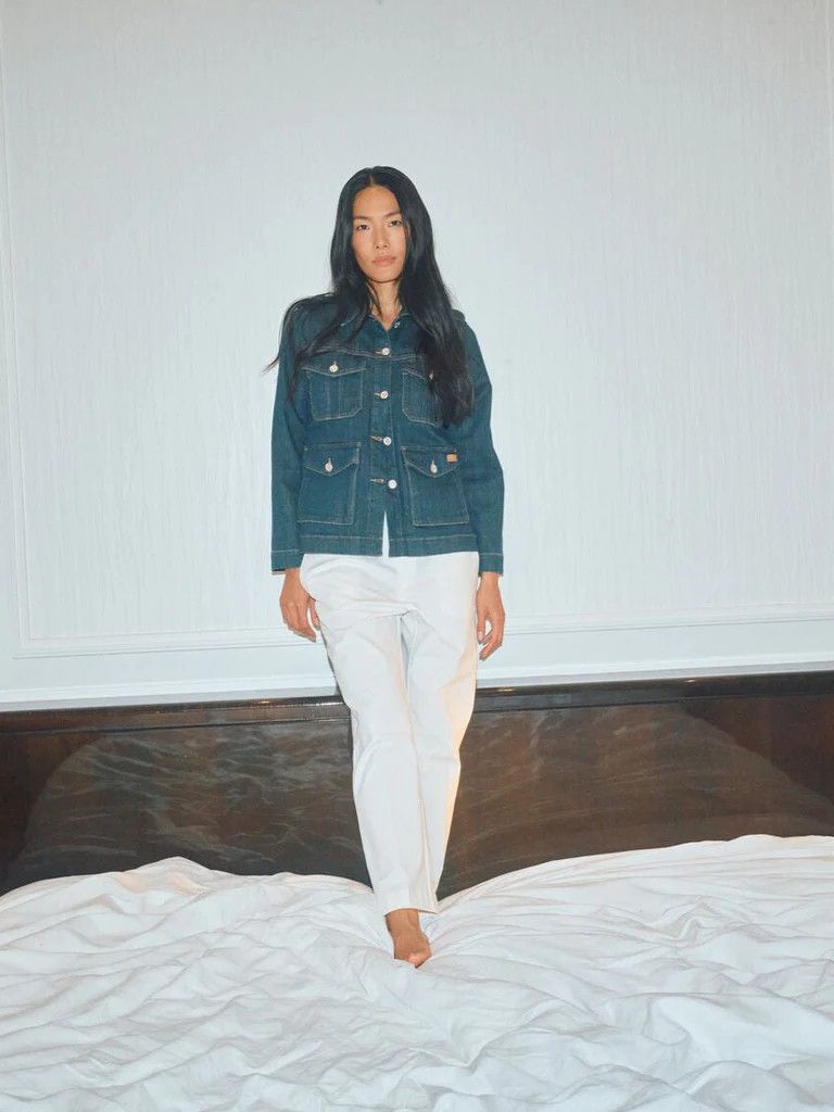 Distressed Denim Jkt, Color: Dk. Denim, Size: M