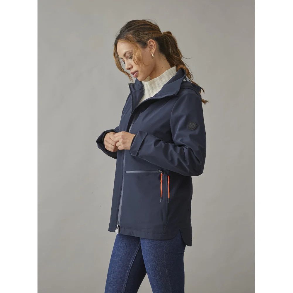 Short hooded Spring Coat, Color: Navy, Size: 6