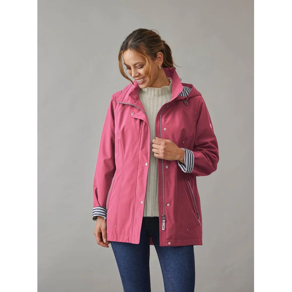 Weather Proof Hooded Spring Coat , Color: Raspberry, Size: 8