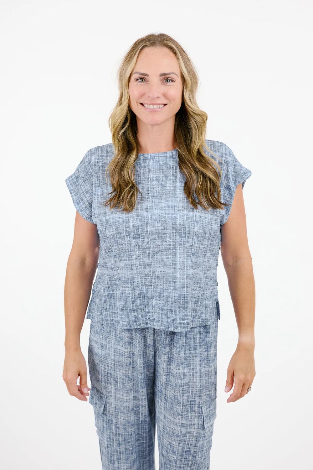 Chapel Top , Color: Denim Mix, Size: S