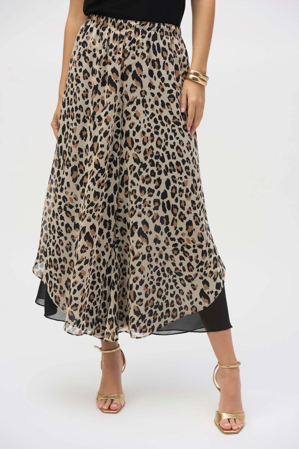 Chiffon Leopard Reversible Culotte, Color: Beige/ Black, Size: 6