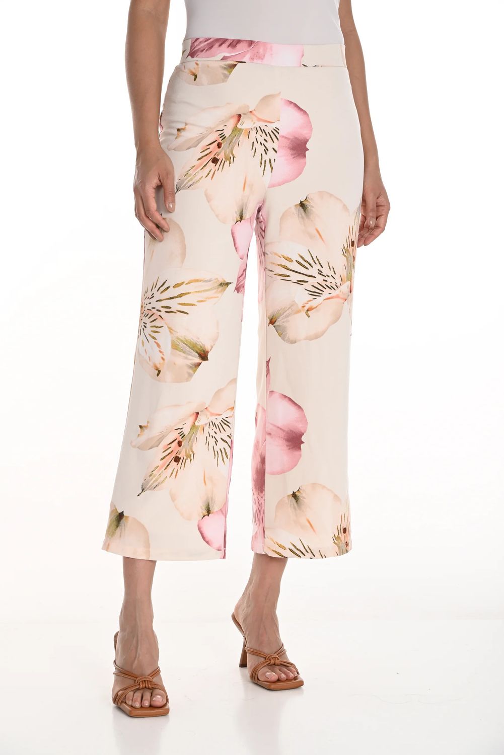 Floral Wide Leg Pant , Color: Peach/ Pink, Size: 4