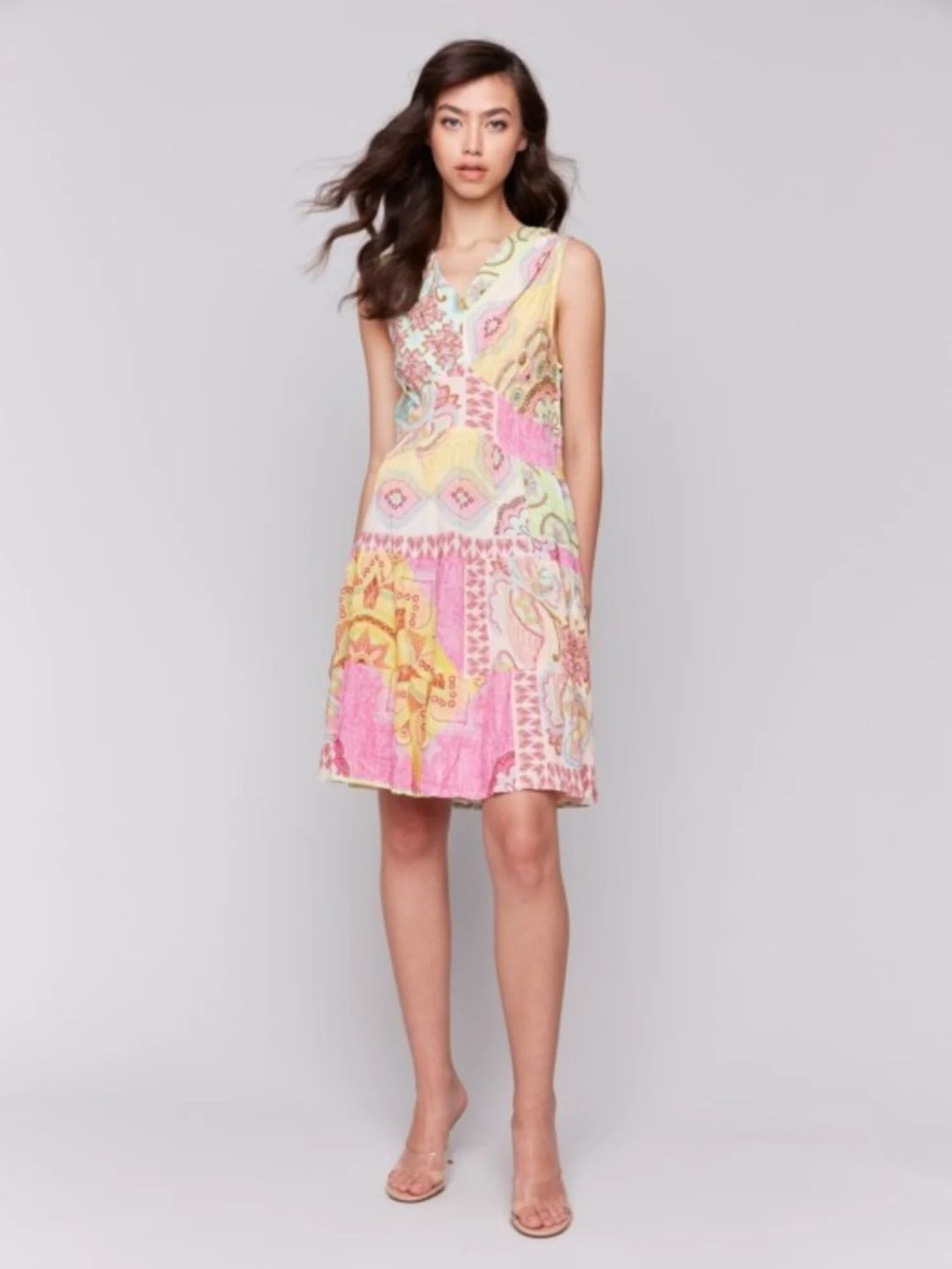 Printed Tiered Dress, Color: Carrousel, Size: XS