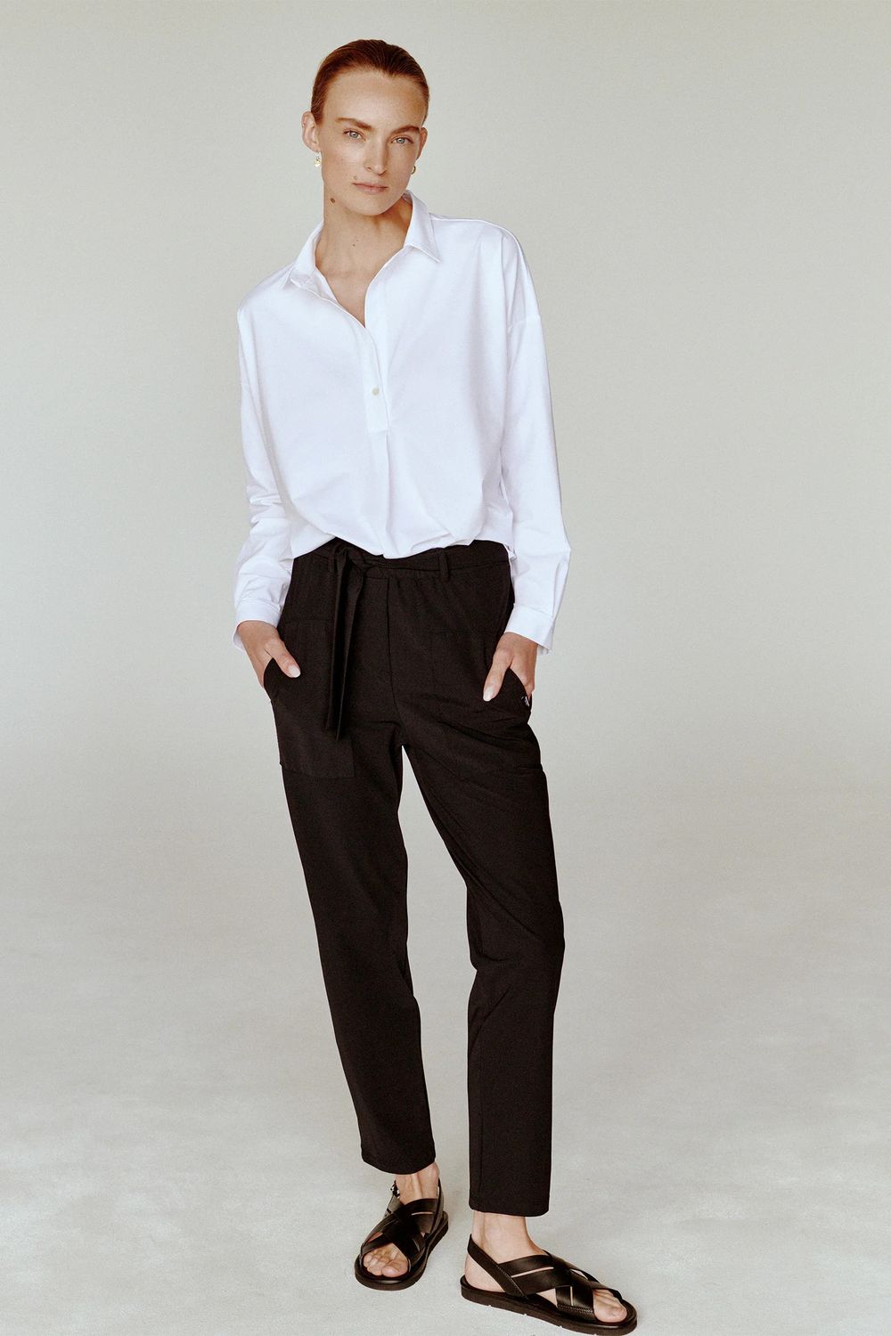 Boxy Half Button Blouse, Color: White, Size: 8