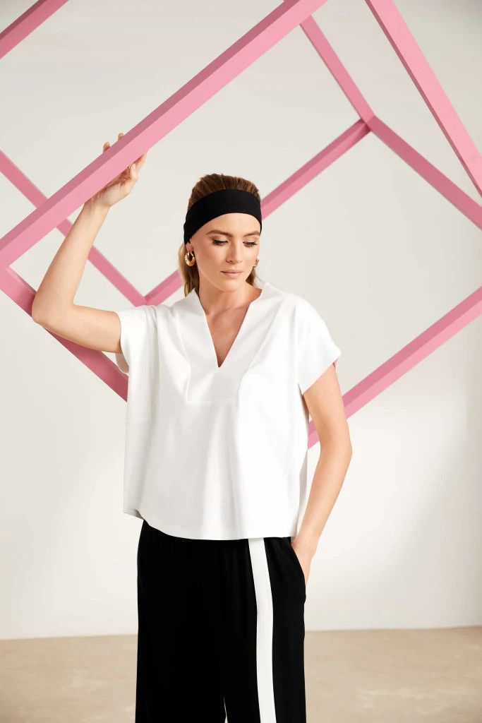 Wrap Over Detail Top, Color: White, Size: 3