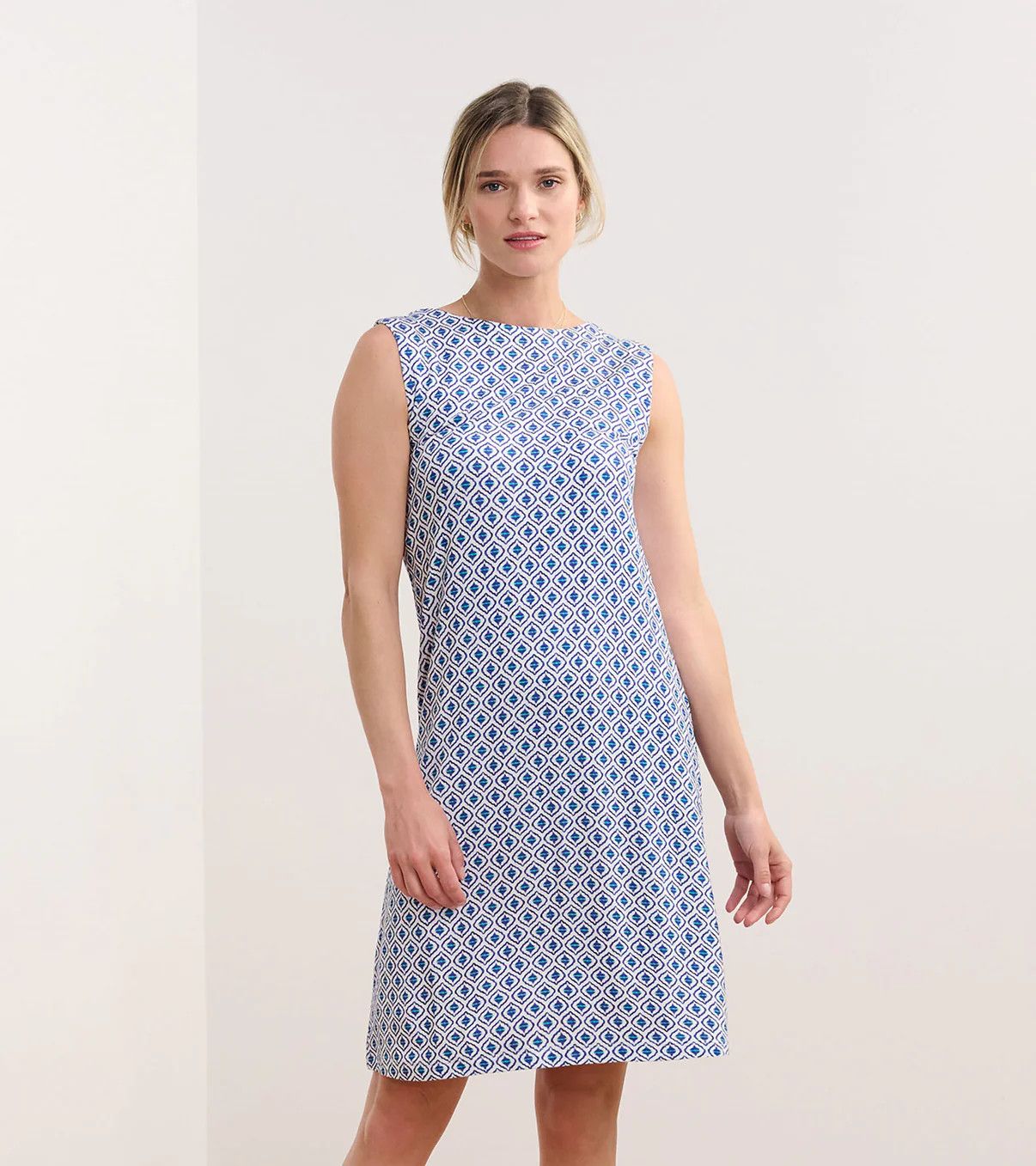Sofia A-line Printed Summer Dress, Color: Painted- Petal, Size: S
