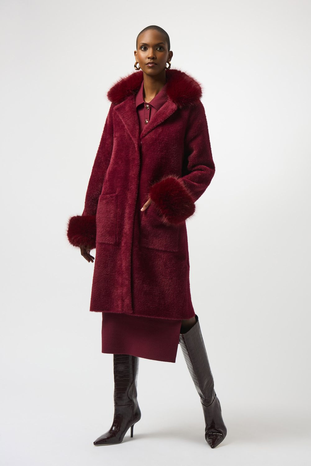 Removable Shawl CollarJacket , Color: Merlot, Size: S