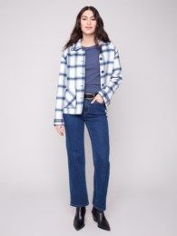 Reversible Plaid Jacket, Color: Moonlight, Size: S