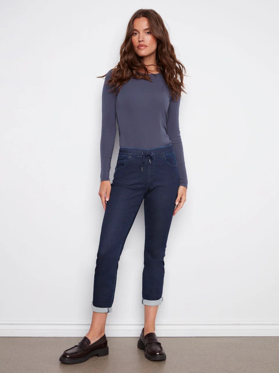 Denim Knit Jogger, Color: Black/ Blue, Size: XS