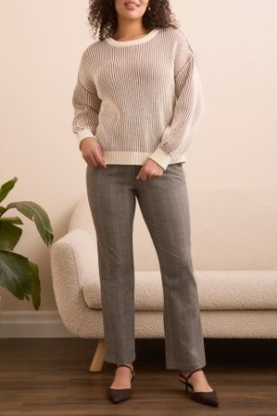 Ribbed Sweater w/ Side Hem Split, Color: Almond Latte, Size: S