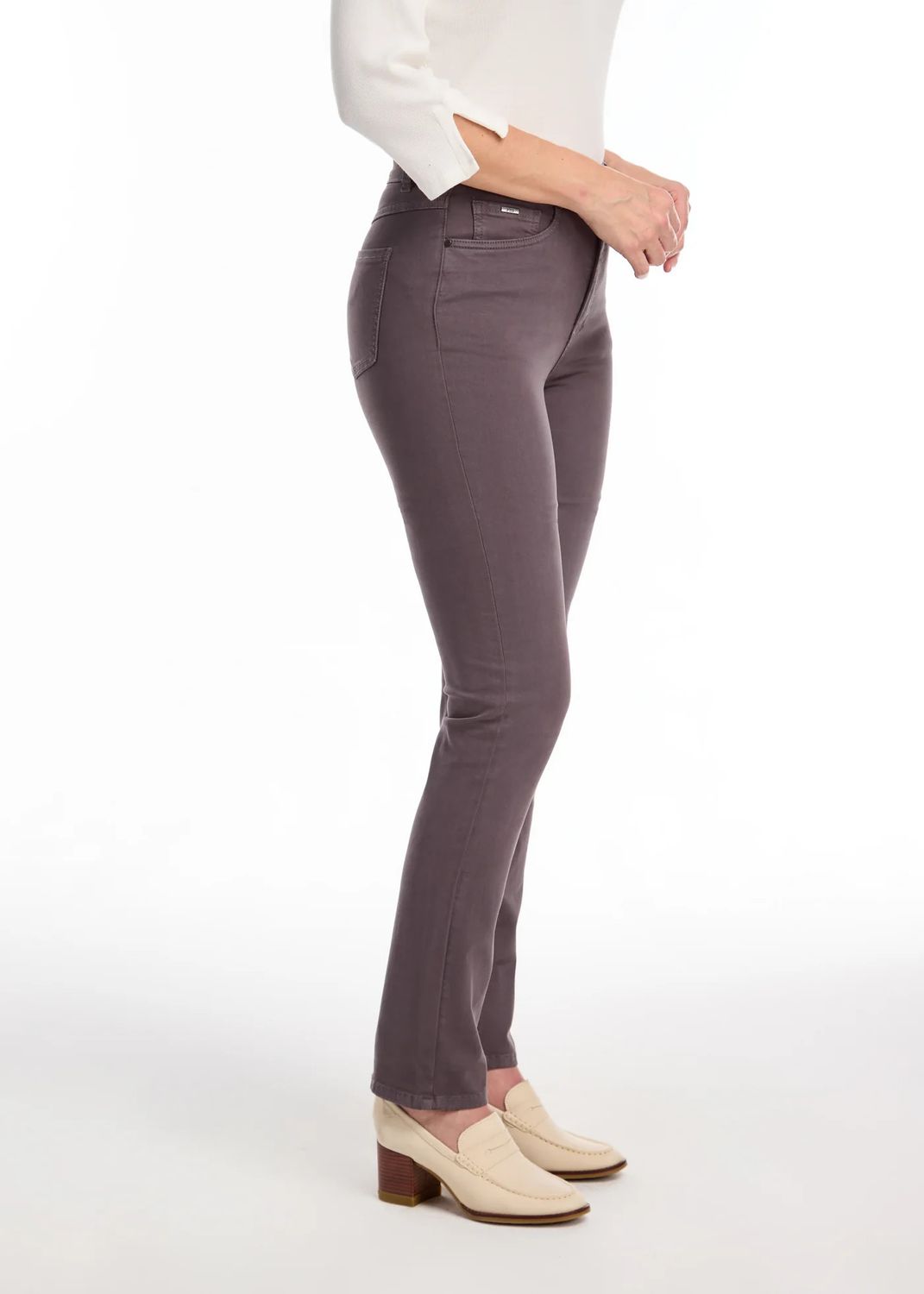Twill Petite Suzanne Straight Leg , Color: Taupe, Size: 8P