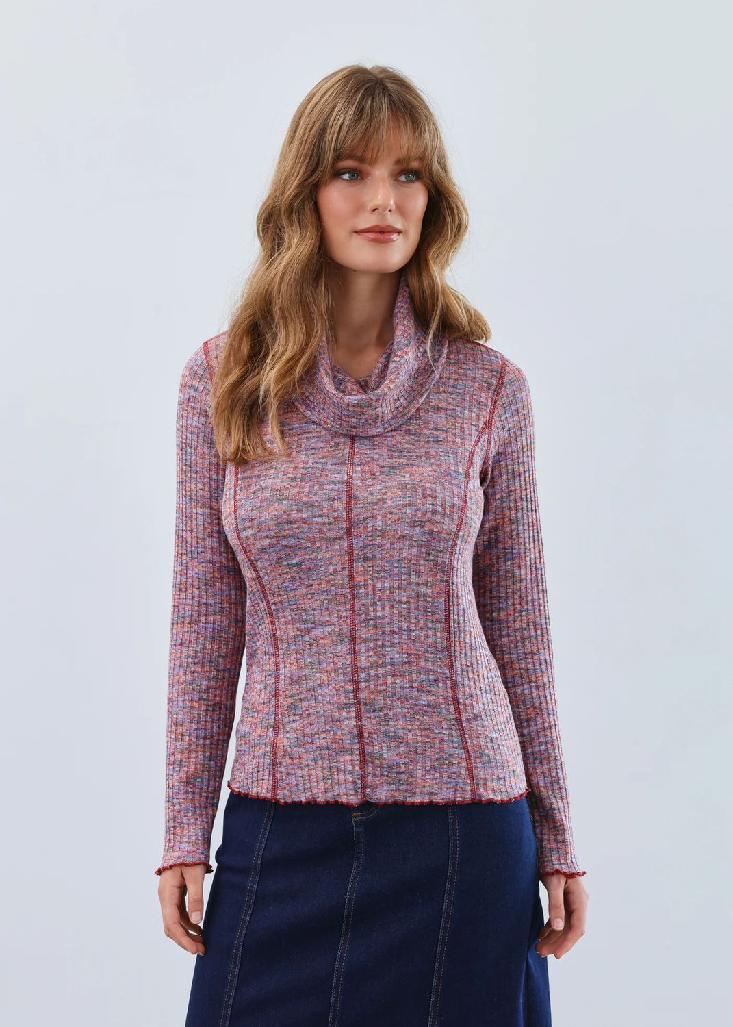 L.S Cowl Neck, Color: SpaceDye, Size: S