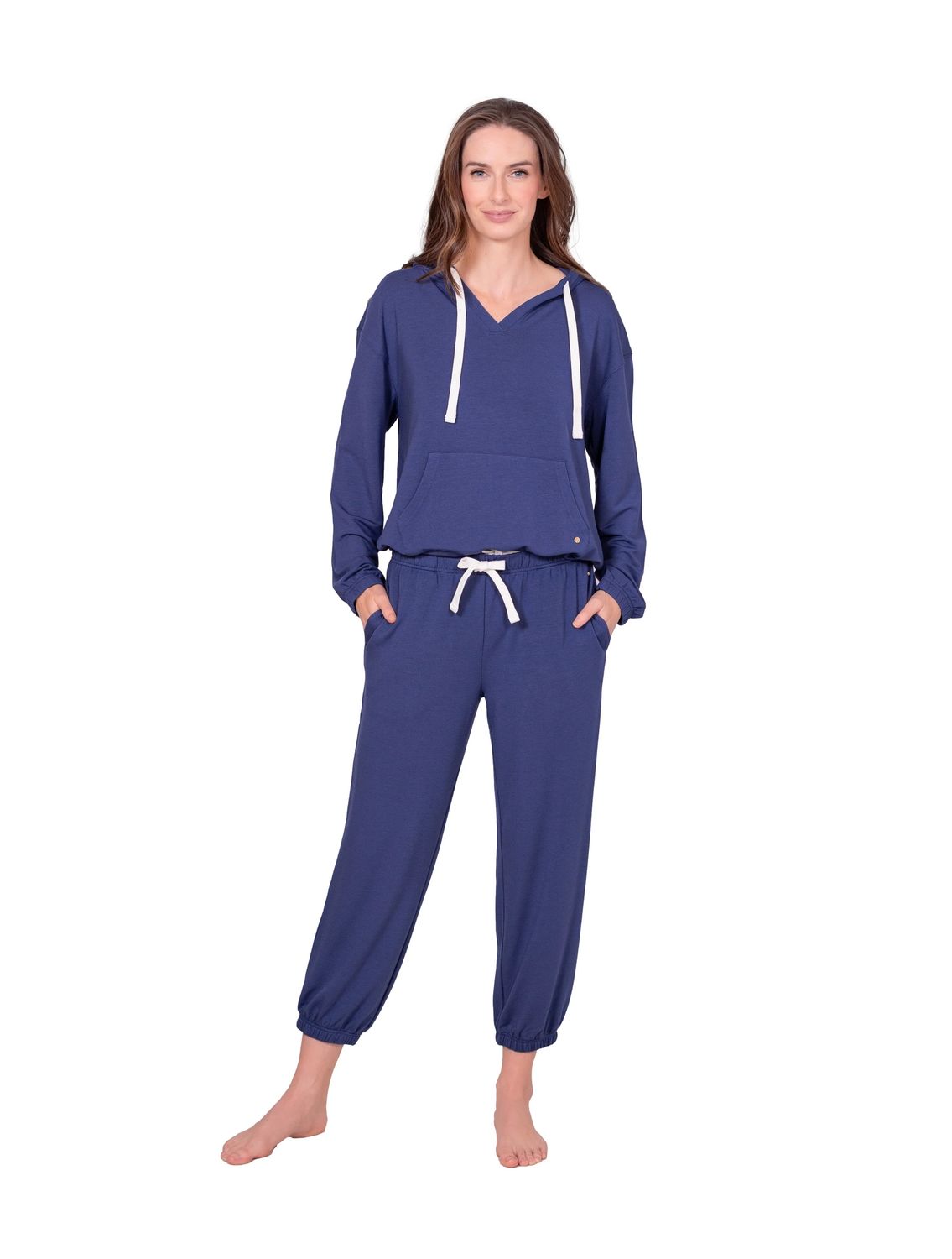 Relaxed High-Waist Jogger, Color: Indigo Blue, Size: S