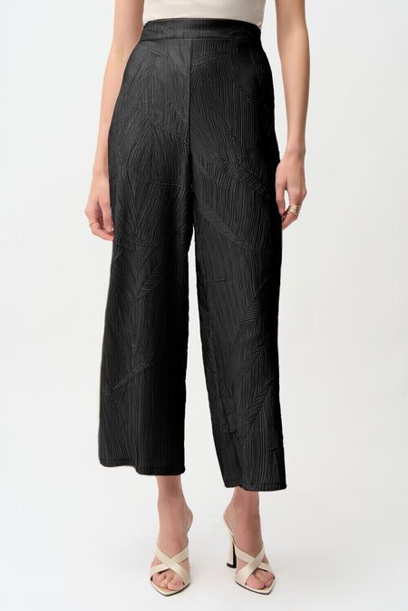 Wide Leg w/ Slit Textured Pant, Color: Midnight, Size: 8