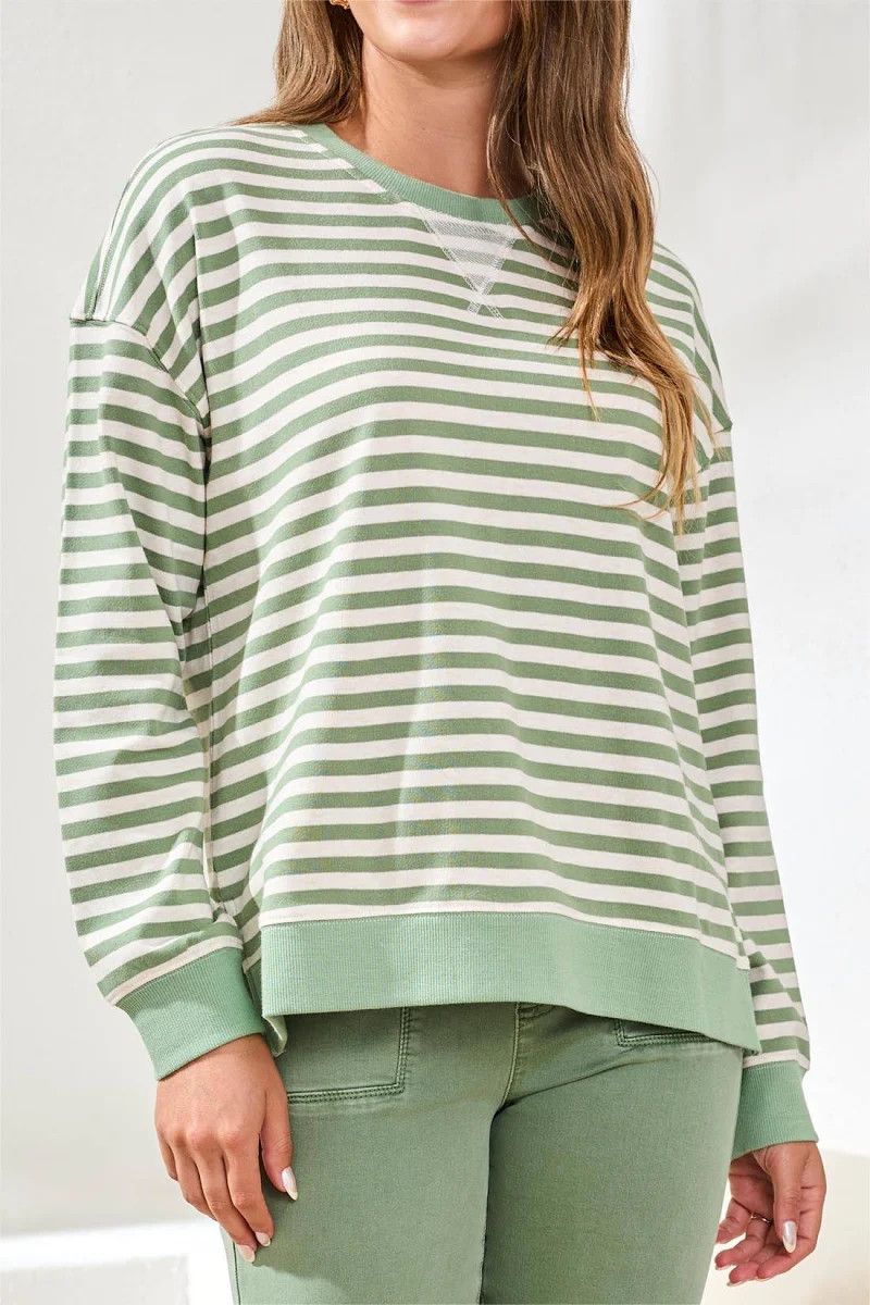 Stripe Crew Neck Sweater 