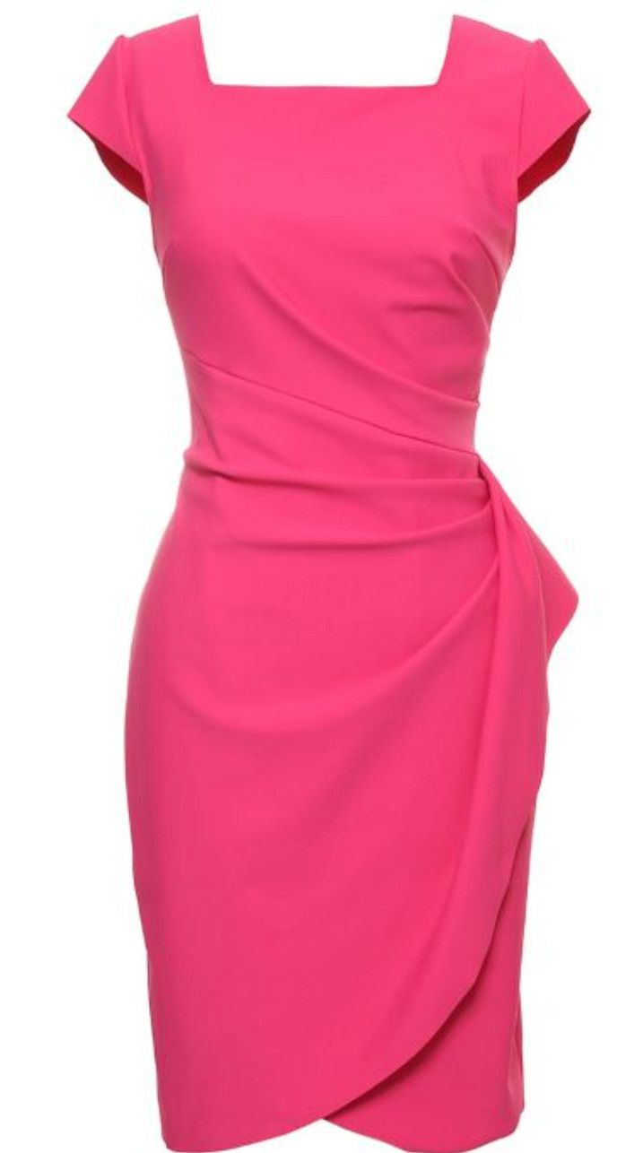 Square Neck Cap Sleeve Dress, Color: Geranium, Size: 8
