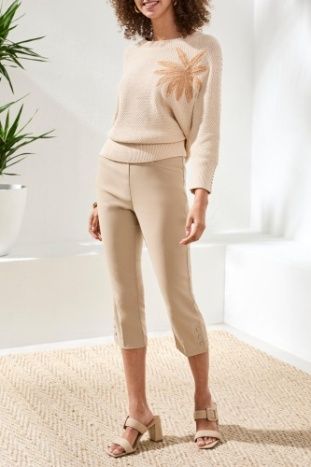 Flatten It Pull On Capri , Color: Beach, Size: 10