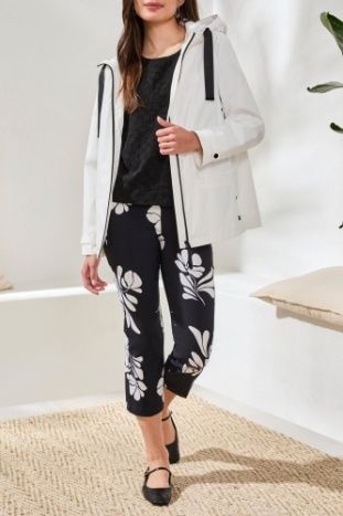 Zip Front Raincoat , Color: White, Size: S