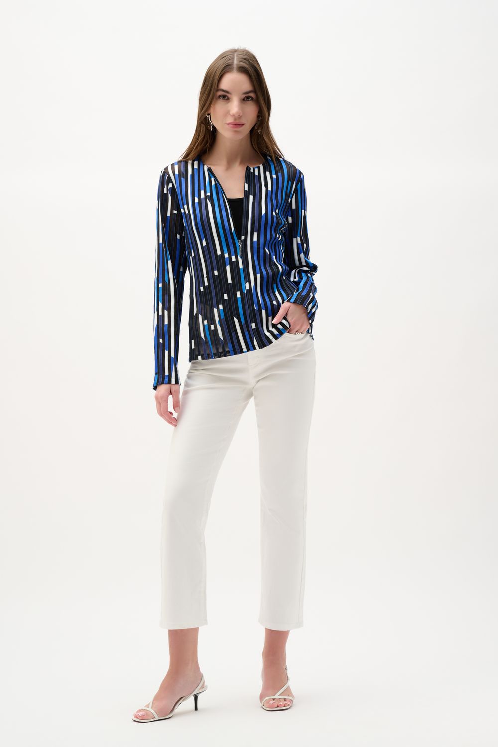 Mesh/ Satin Geo Print Jkt., Color: Blk/ Multi, Size: M