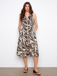 Printed Zip Front Dress, Color: Luna, Size: S