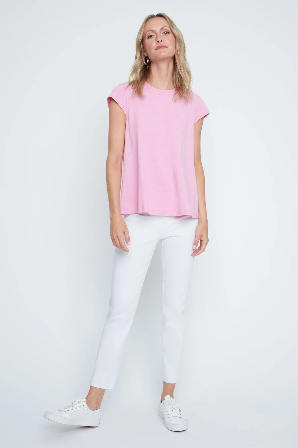Cap Sleeve T-Shirt , Color: Rose Bloom, Size: S
