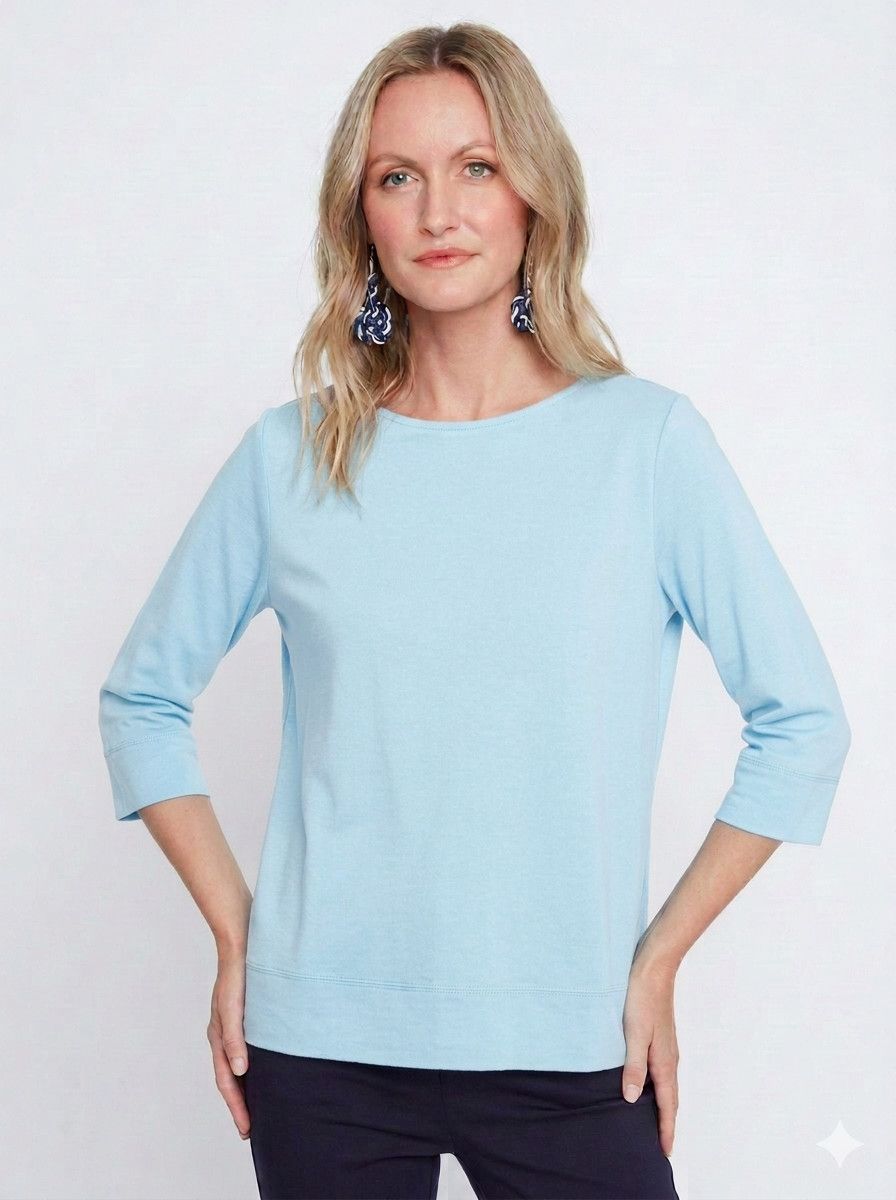 3/4 Sleeve T-Shirt , Color: Ocean, Size: XS