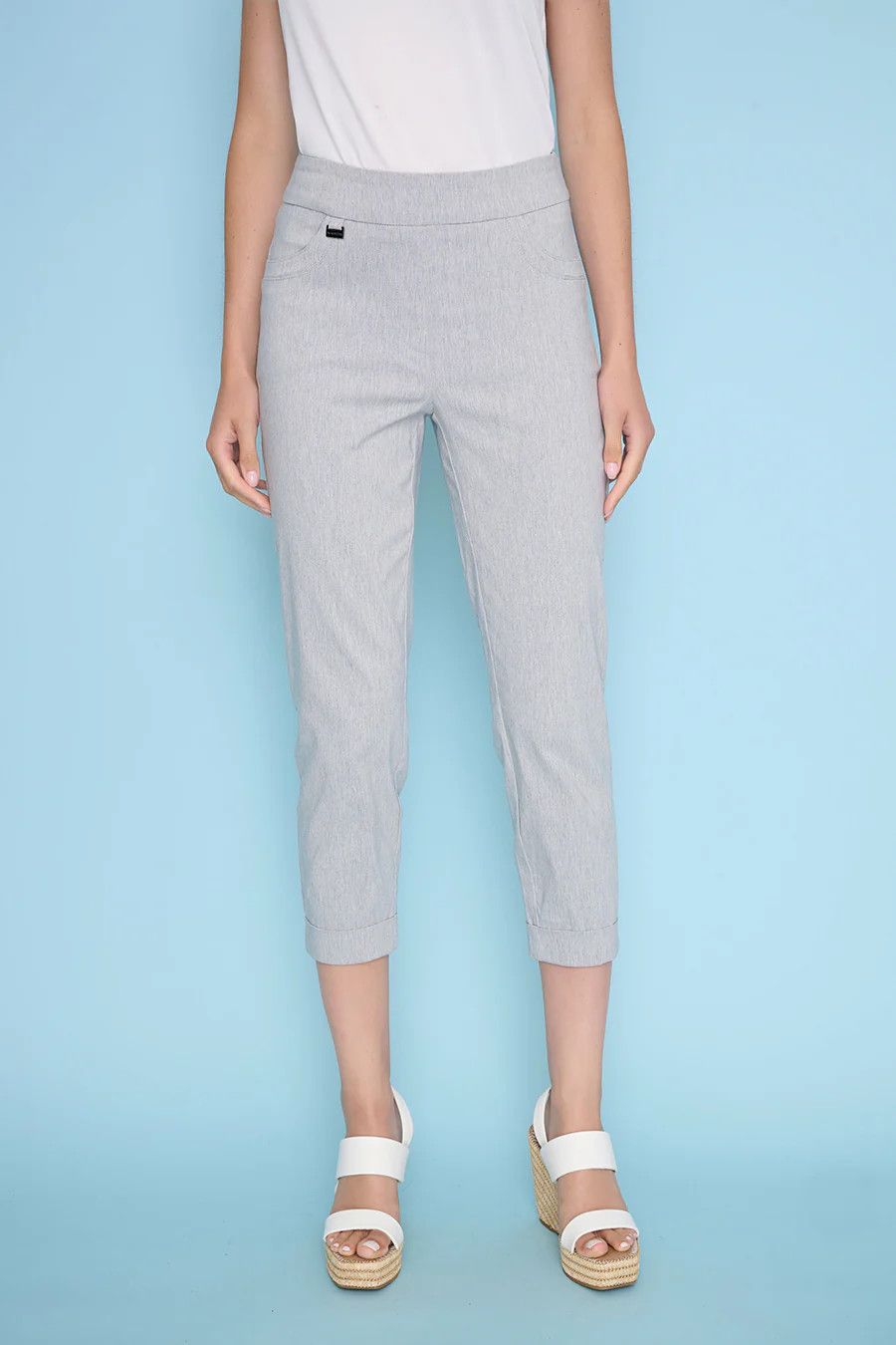 Cuffed Capri, Color: H. Grey, Size: 6