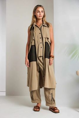 Zipped LongLine Waist Coat Vest 