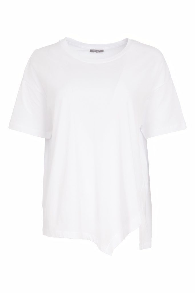 Cut-Out Hem Detail T-Shirt , Color: White, Size: 1