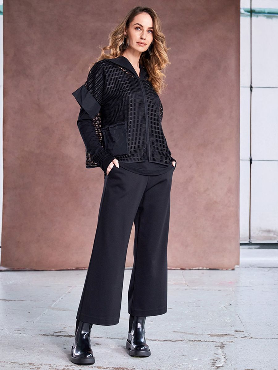 Contemporary Crop Wide Leg Pant, Color: Black, Size: 2
