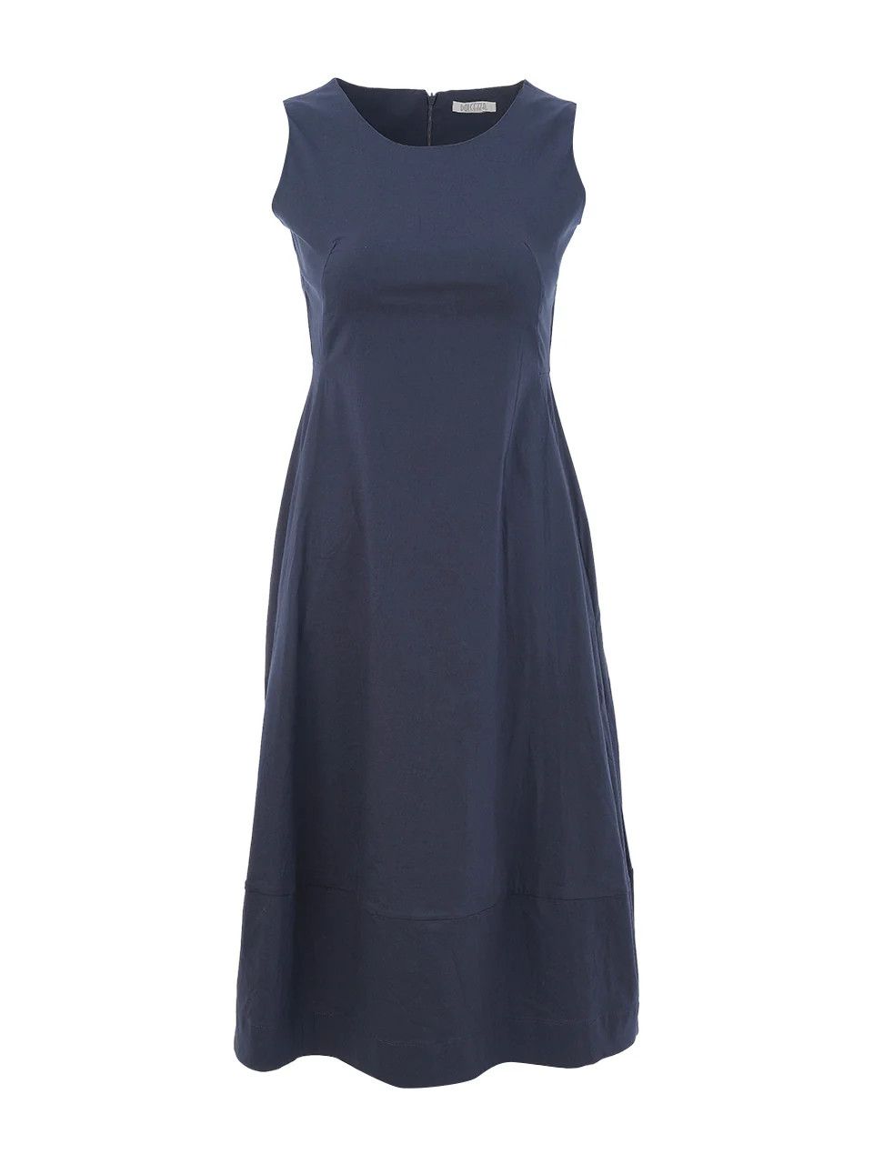 Boat Neck A-Line Midi Dress, Color: Steel, Size: M
