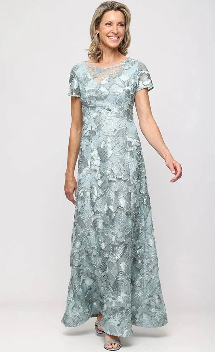 Lace Soutche' A-Line Dress, Color: Ice Sage, Size: 12