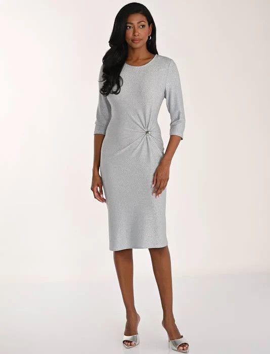 Lyric Shimmer 3/4 Midi, Color: Aqua Silver, Size: 6