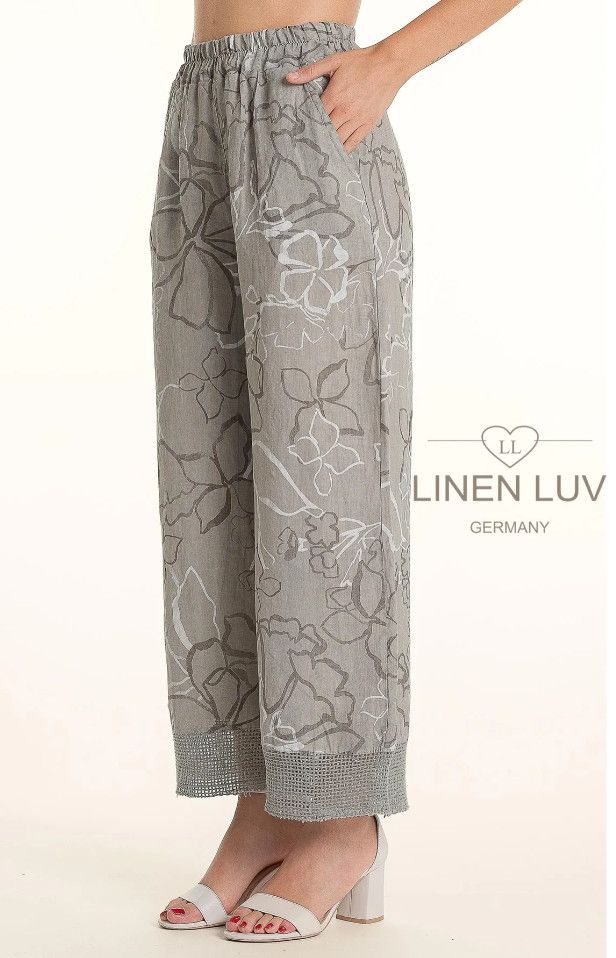 F. Linen Mesh Hem Detail Pant 
