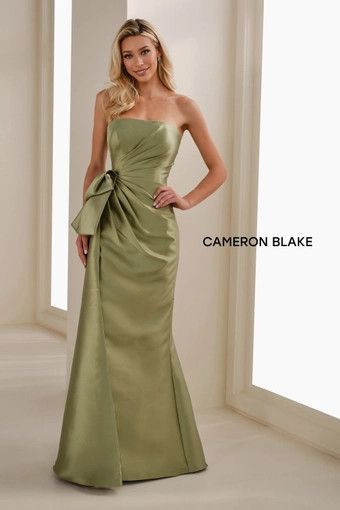 Mikado Mermaid Gown w/ Cascading Back Buttons, Color: Apple Green, Size: 8
