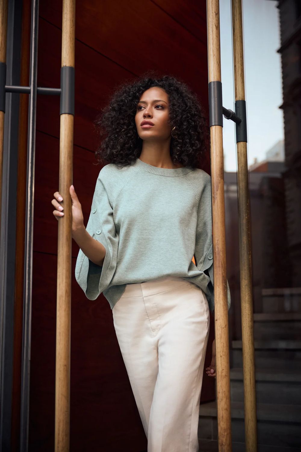 Tulip Sleeve Sweater , Color: Frosted Mint, Size: XS