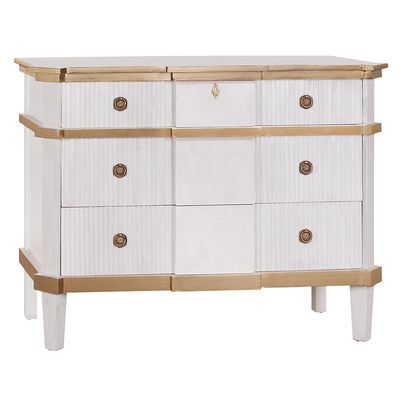 ELLA GILDED CHEST - MONUMENT WHITE