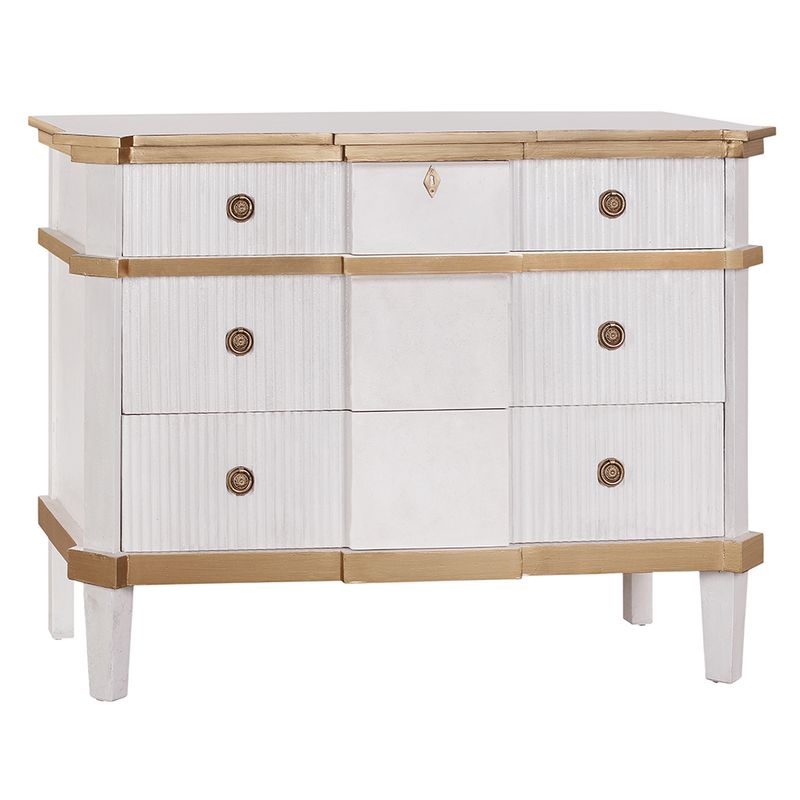 ELLA GILDED CHEST - MONUMENT WHITE