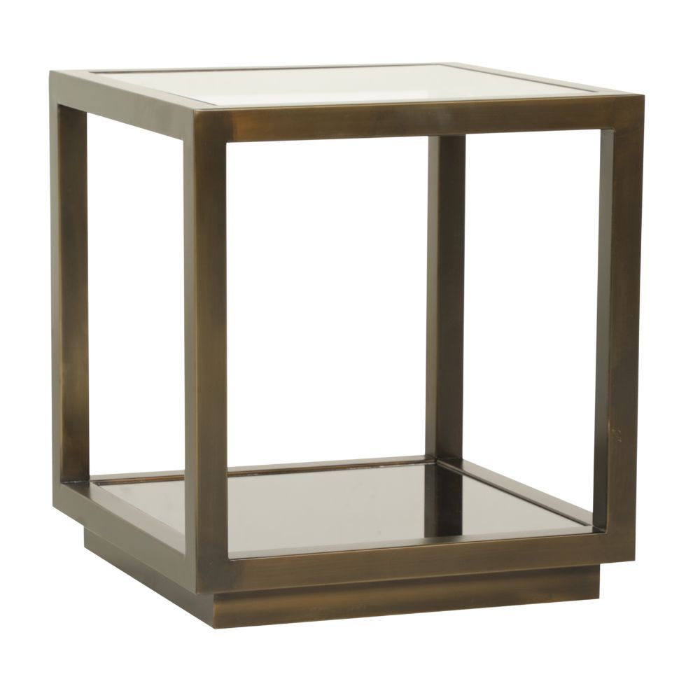 BURKE SQUARE SIDE TABLE - ANTIQUE BRASS