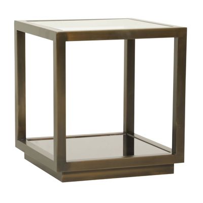 BURKE SQUARE SIDE TABLE - ANTIQUE BRASS