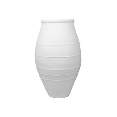CHIOS RIBBED VASE - WHITE MATTE