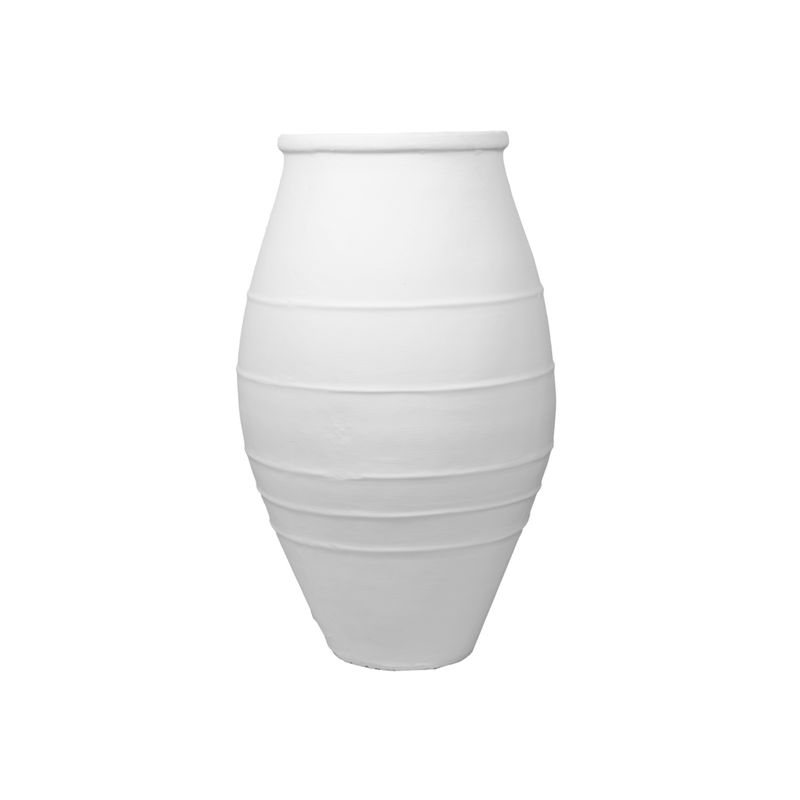 CHIOS RIBBED VASE - WHITE MATTE