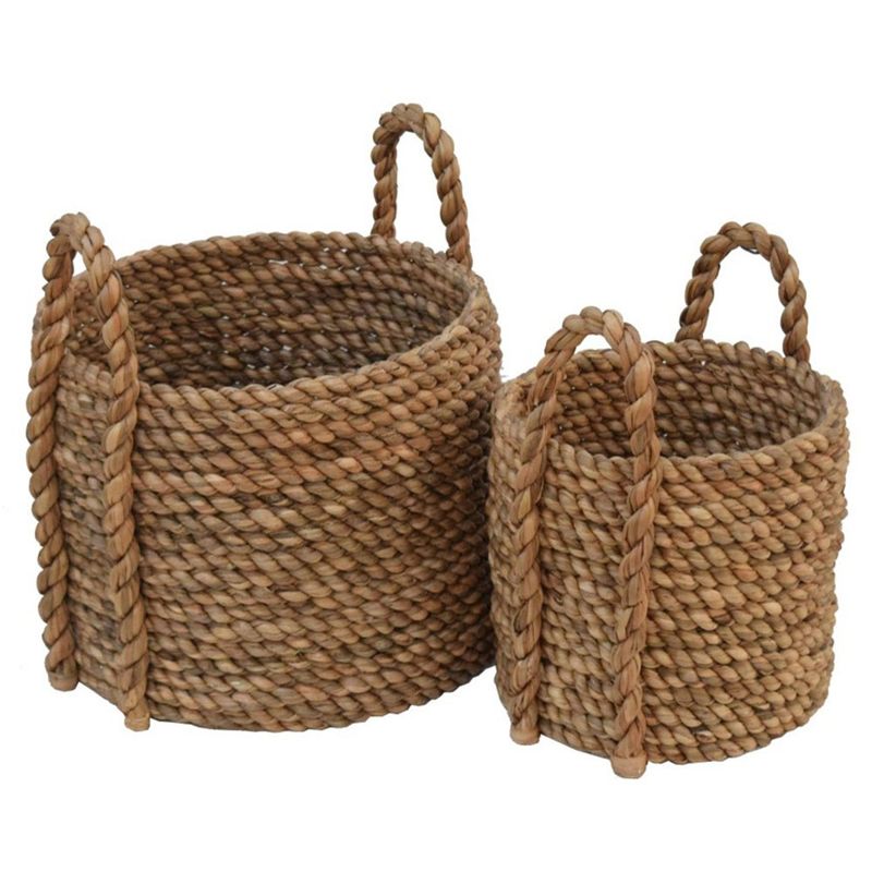 MERCADO WATERHYACINTH ROUND BASKET, LARGE