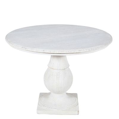 RIDGE ROUND DINING TABLE - WHITE WASH, SANDBLASTED