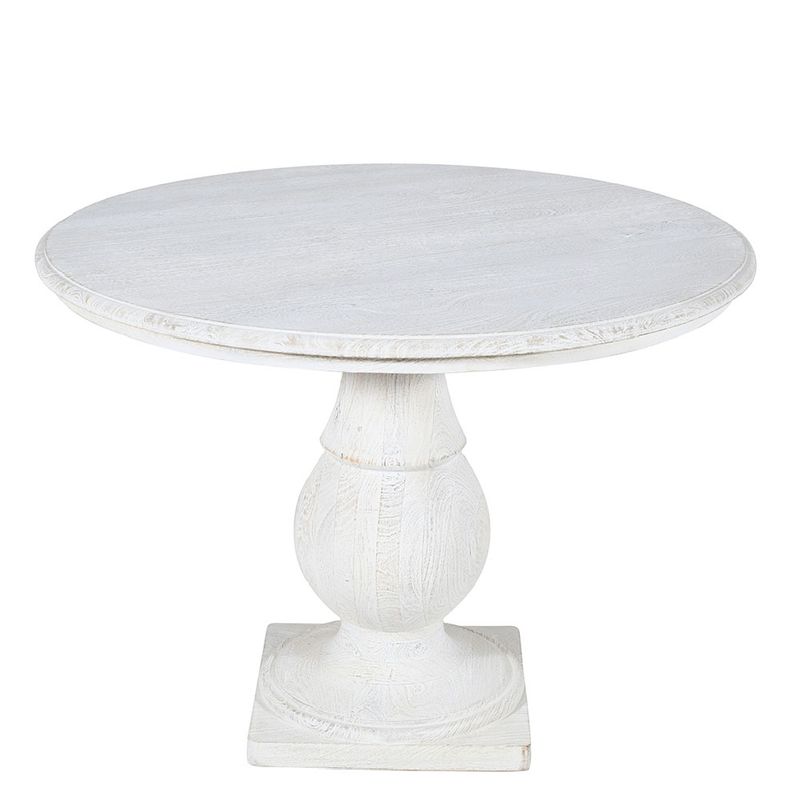 RIDGE ROUND DINING TABLE - WHITE WASH, SANDBLASTED