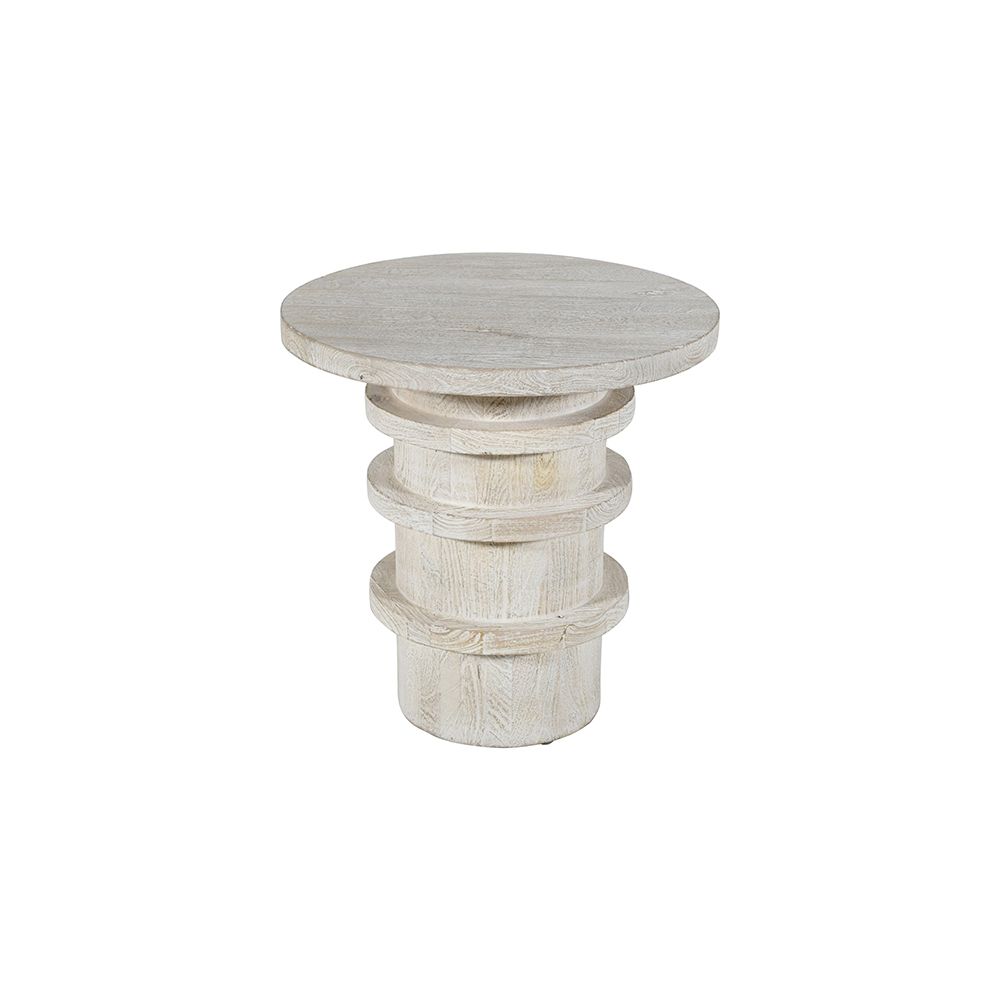 MICHAEL SIDE TABLE - LIME WASH, SANDBLASTED