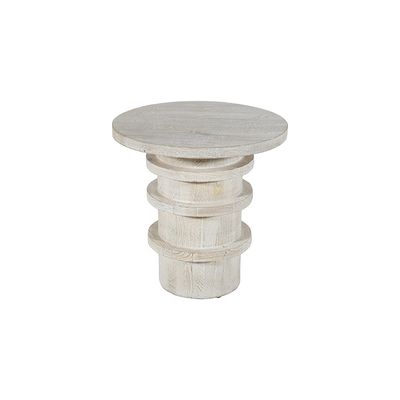 MICHAEL SIDE TABLE - LIME WASH, SANDBLASTED