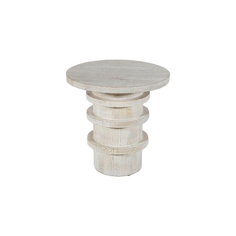 MICHAEL SIDE TABLE - LIME WASH, SANDBLASTED