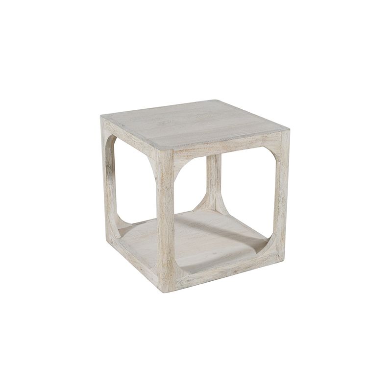 JUDE END TABLE - WHITE WASH, SANDBLASTED