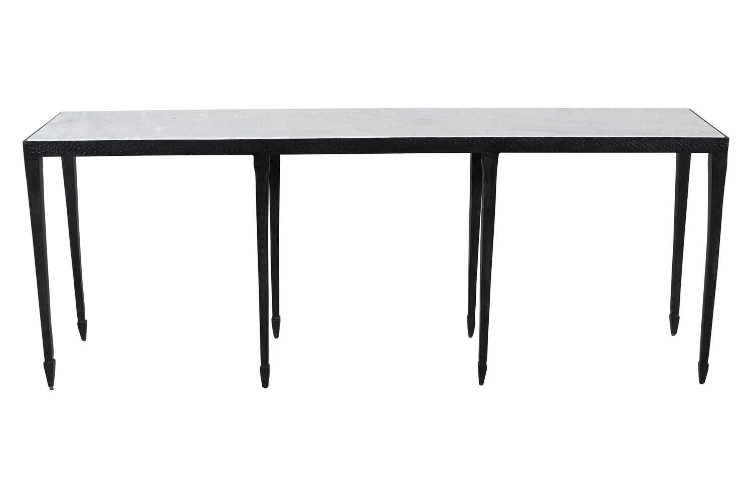 WESLEY CONSOLE - MATTE BLACK, WHITE MARBLE